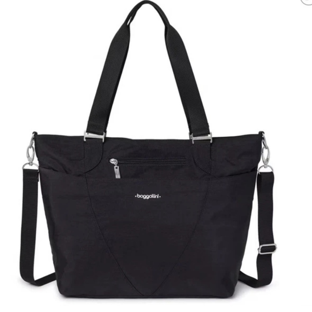 Baggallini Black Avenue Tote with Detachable Strap